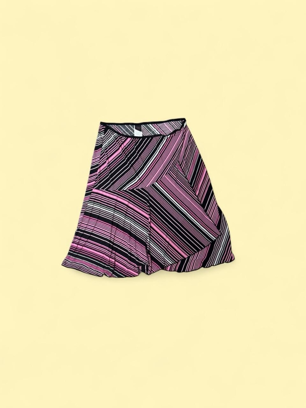 Wrapper Pink & Black Striped Circle Skirt